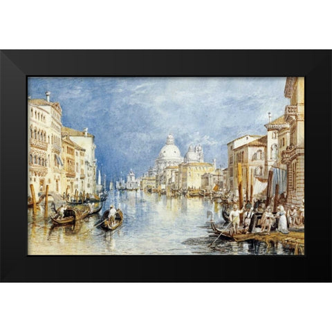 The Grand Canal, Venice Black Modern Wood Framed Art Print by Turner, Joseph M.W.