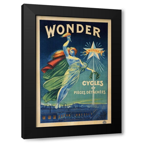 Wonder, Cycles Et Pieces Detachees Black Modern Wood Framed Art Print by Unknown