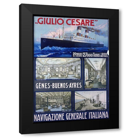 Navigazione Generale Italiana, Giulio Cesare Black Modern Wood Framed Art Print by Unknown
