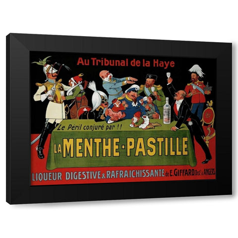La Menthe-Pastille Black Modern Wood Framed Art Print with Double Matting by Unknown