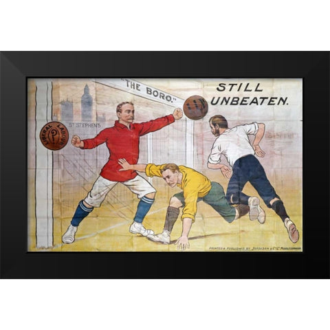The Boro Still Unbeaten Black Modern Wood Framed Art Print by Unknown