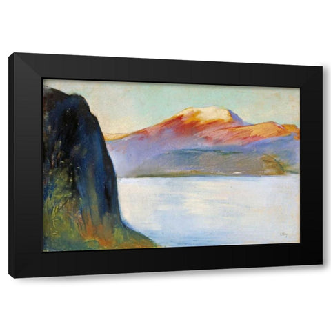 Sea View Black Modern Wood Framed Art Print with Double Matting by Ury, Lesser