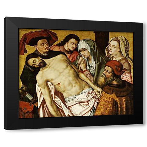 The DeVintageition Black Modern Wood Framed Art Print with Double Matting by Van Der Goes, Hugo