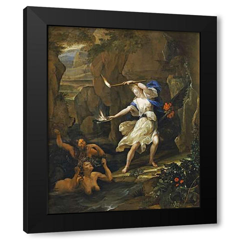 Circe Transforming Scylla Black Modern Wood Framed Art Print with Double Matting by Van Der Neer, Eglon Hendrick