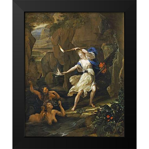 Circe Transforming Scylla Black Modern Wood Framed Art Print by Van Der Neer, Eglon Hendrick