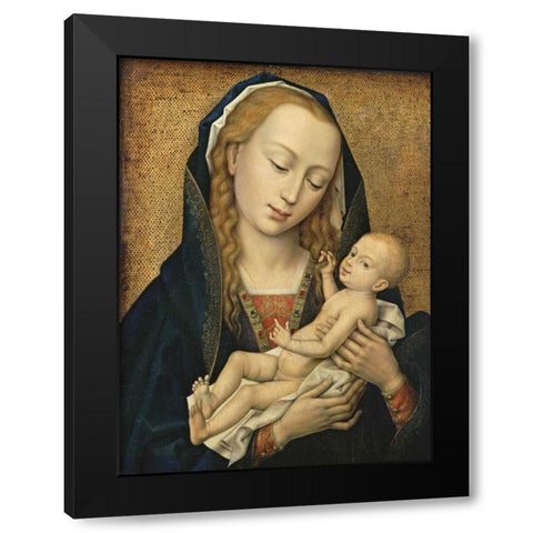 Virgin and Child Black Modern Wood Framed Art Print with Double Matting by Van Der Weyden, Rogier
