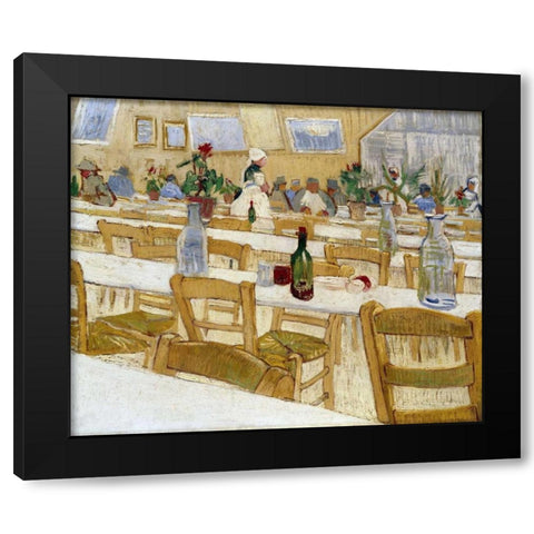 A Restaurant Interior Black Modern Wood Framed Art Print with Double Matting by Van Gogh, Vincent