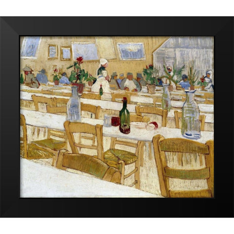 A Restaurant Interior Black Modern Wood Framed Art Print by Van Gogh, Vincent