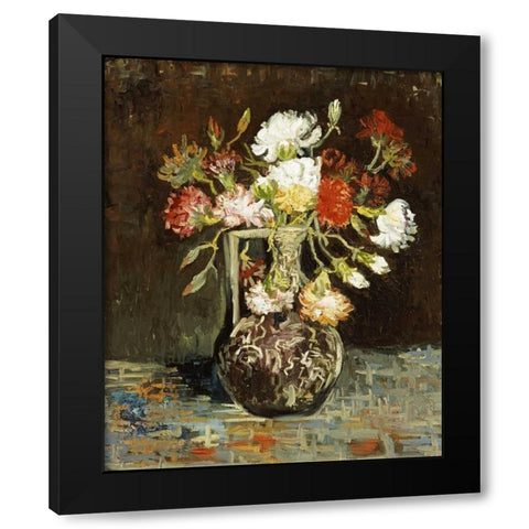 Bouquet De Fleurs Black Modern Wood Framed Art Print by Van Gogh, Vincent