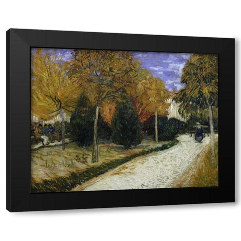 The Public Garden Black Modern Wood Framed Art Print with Double Matting by Van Gogh, Vincent