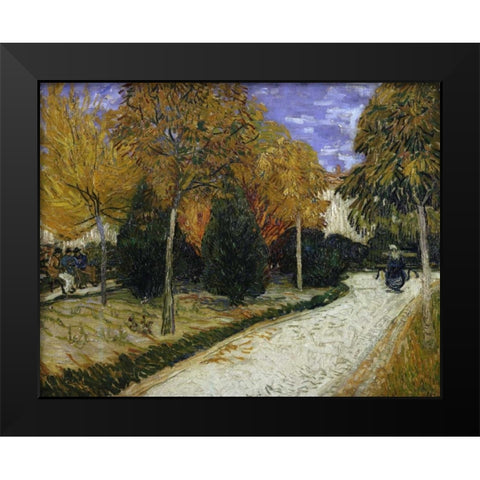 The Public Garden Black Modern Wood Framed Art Print by Van Gogh, Vincent