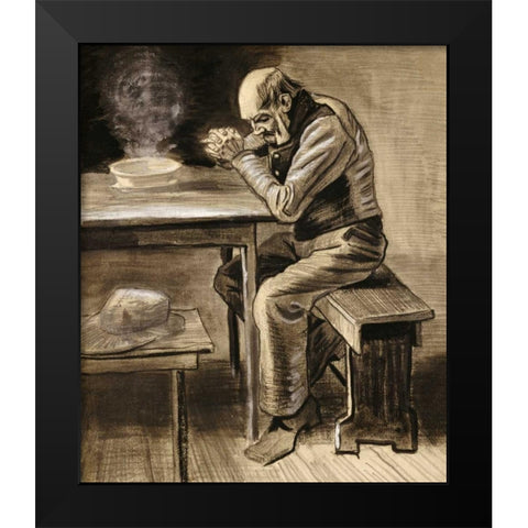 The Prayer Black Modern Wood Framed Art Print by Van Gogh, Vincent