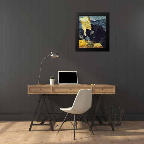 Portrait of Dr. Gachet Black Modern Wood Framed Art Print by Van Gogh, Vincent