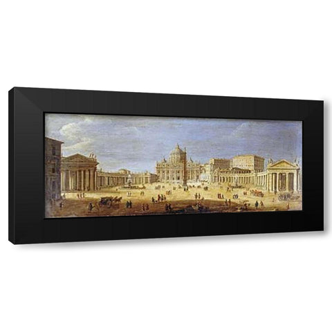 Piazza S.Pietro, Rome Black Modern Wood Framed Art Print by Van Wittel, Gaspar