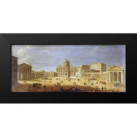 Piazza S.Pietro, Rome Black Modern Wood Framed Art Print by Van Wittel, Gaspar