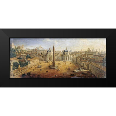 Piazza Del Popolo, Rome Black Modern Wood Framed Art Print by Van Wittel, Gaspar