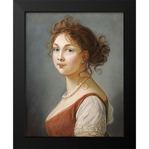 Portrait of Louisa, Queen of Prussia Black Modern Wood Framed Art Print by Le Brun, Elisabeth Vigee