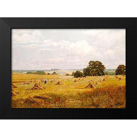 Lovely Peace With Plenty Crowned Black Modern Wood Framed Art Print by Waite, Edward Wilkins