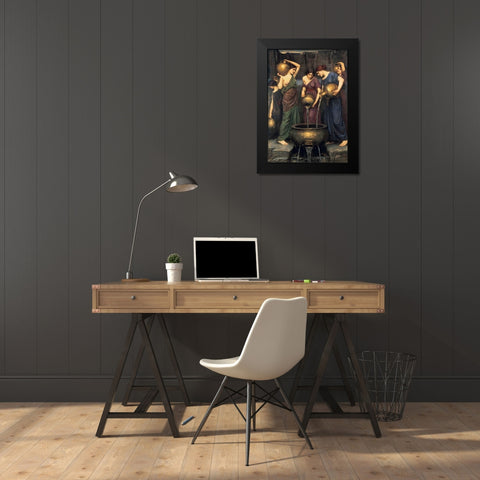Danaides Black Modern Wood Framed Art Print by Waterhouse, John William