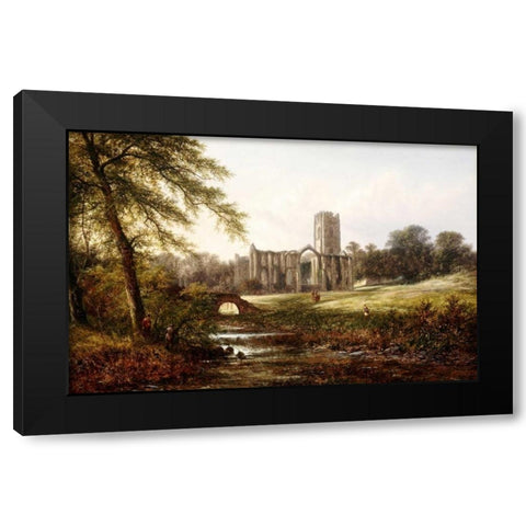 Rievaulx Abbey Black Modern Wood Framed Art Print by Williams, Walter