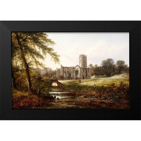Rievaulx Abbey Black Modern Wood Framed Art Print by Williams, Walter