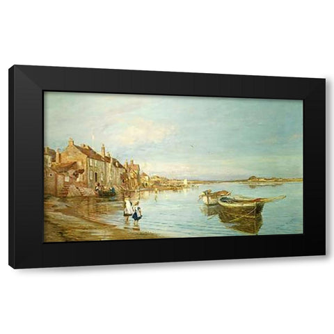 All On a Summerss Day, at Bosham, Sussex Black Modern Wood Framed Art Print by Wyllie, Charles William