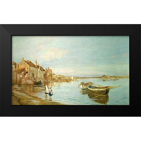 All On a Summerss Day, at Bosham, Sussex Black Modern Wood Framed Art Print by Wyllie, Charles William