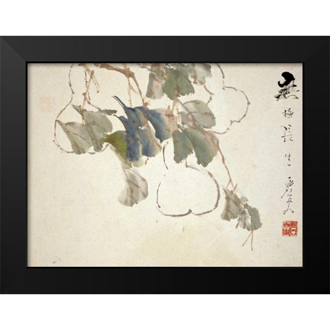 Gourds Black Modern Wood Framed Art Print by Gu, Xu