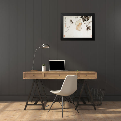 Gourds Black Modern Wood Framed Art Print by Gu, Xu