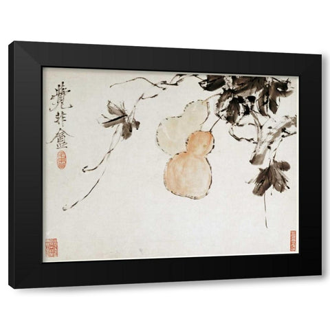 Gourds Black Modern Wood Framed Art Print with Double Matting by Gu, Xu