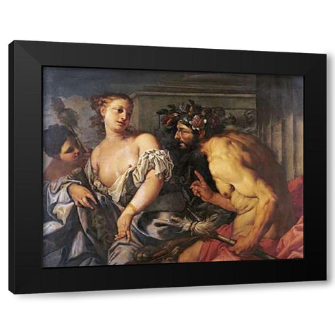 Hercules and Omphale Black Modern Wood Framed Art Print by Zanchi, Antonio