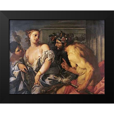 Hercules and Omphale Black Modern Wood Framed Art Print by Zanchi, Antonio