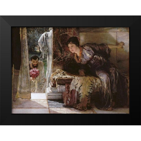Welcome Footsteps - Well-Known Footsteps Black Modern Wood Framed Art Print by Alma-Tadema, Sir Lawrence