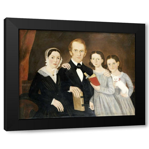 A Portrait of a Family Black Modern Wood Framed Art Print with Double Matting by American School