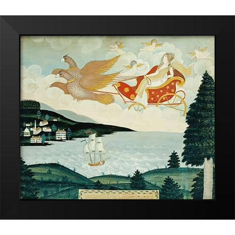 Aurora Black Modern Wood Framed Art Print by American School