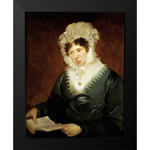 Portrait of a Lady Black Modern Wood Framed Art Print by American School