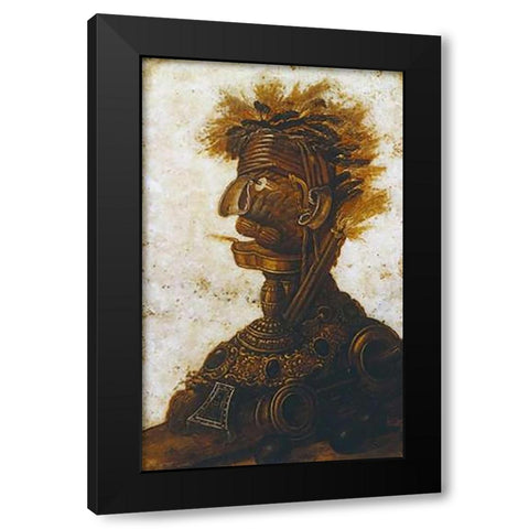 The Four Elements - Fire Black Modern Wood Framed Art Print with Double Matting by Arcimboldo, Giuseppe