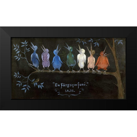 Symphony In Colour Black Modern Wood Framed Art Print by Arosenius, Ivar