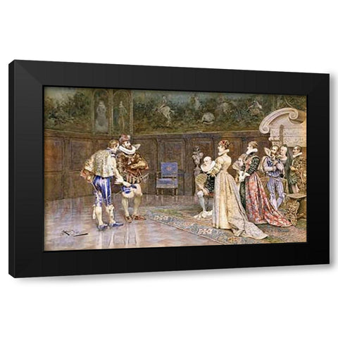 A Presentation of Henry of Navarre Black Modern Wood Framed Art Print by Aureli, Giuseppe