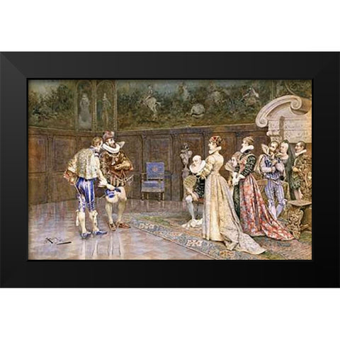 A Presentation of Henry of Navarre Black Modern Wood Framed Art Print by Aureli, Giuseppe