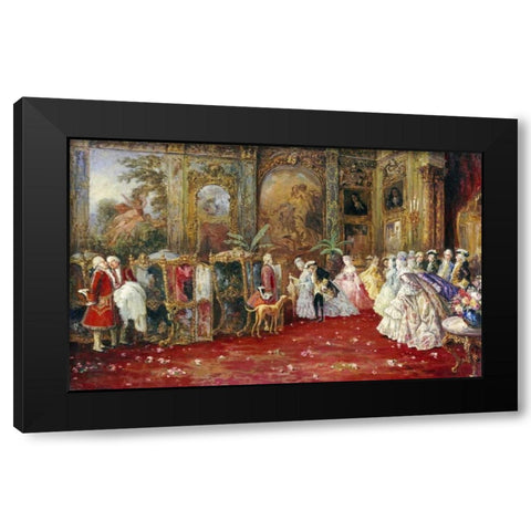The Awaiting Carriage Black Modern Wood Framed Art Print with Double Matting by Barbudo, Salvador Sanchez