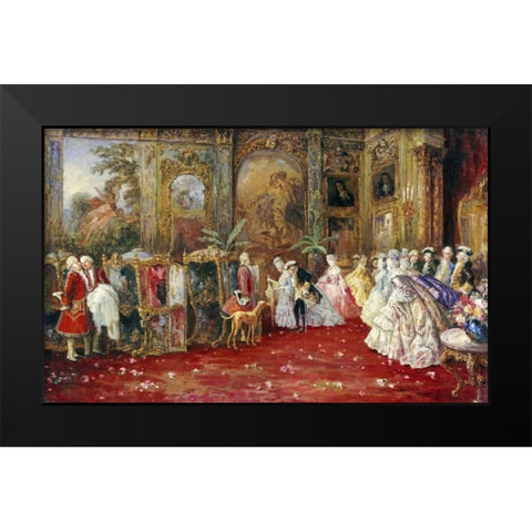 The Awaiting Carriage Black Modern Wood Framed Art Print by Barbudo, Salvador Sanchez