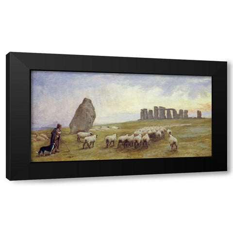 Returning Home, Stonehenge, Wiltshire Black Modern Wood Framed Art Print by Barclay, Edgar