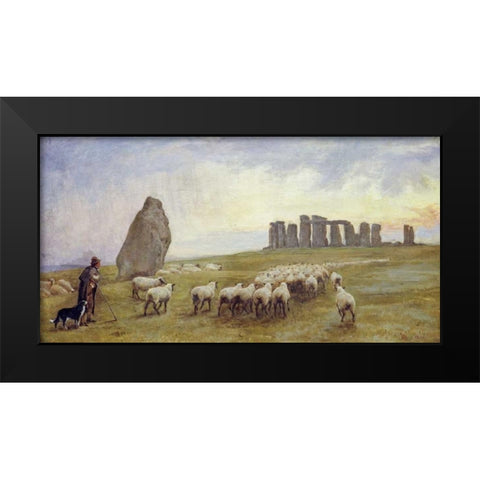 Returning Home, Stonehenge, Wiltshire Black Modern Wood Framed Art Print by Barclay, Edgar