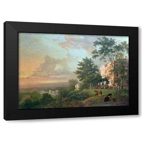A View From The Terrace, Richmond Hill Black Modern Wood Framed Art Print by Barrett, George