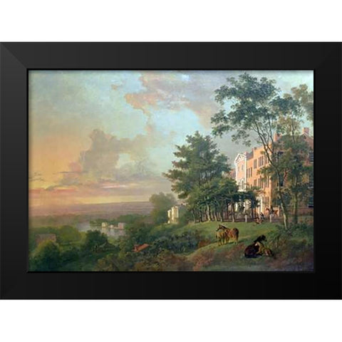 A View From The Terrace, Richmond Hill Black Modern Wood Framed Art Print by Barrett, George