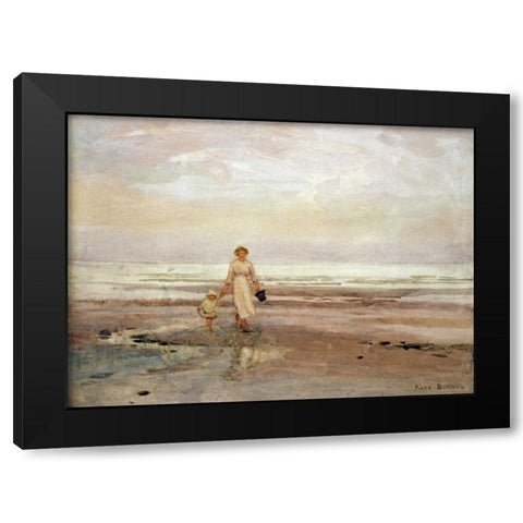 Paddling Black Modern Wood Framed Art Print by Bartom, Rose Maynard