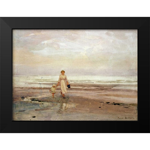 Paddling Black Modern Wood Framed Art Print by Bartom, Rose Maynard