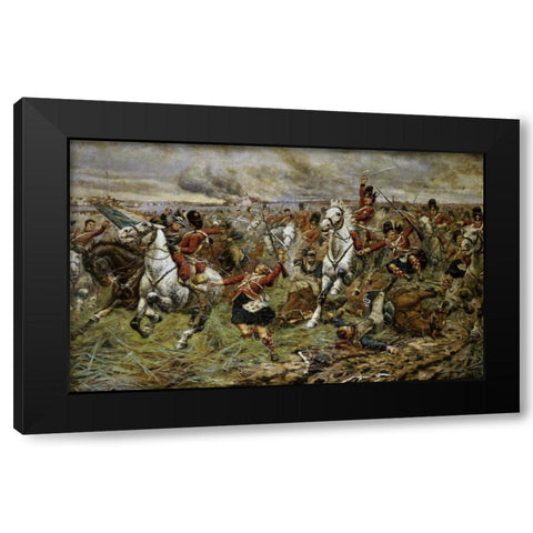Incident at Waterloo Black Modern Wood Framed Art Print with Double Matting by Berkeley, Stanley