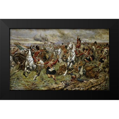 Incident at Waterloo Black Modern Wood Framed Art Print by Berkeley, Stanley